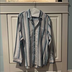 Striped Blue and White Men's Shirt